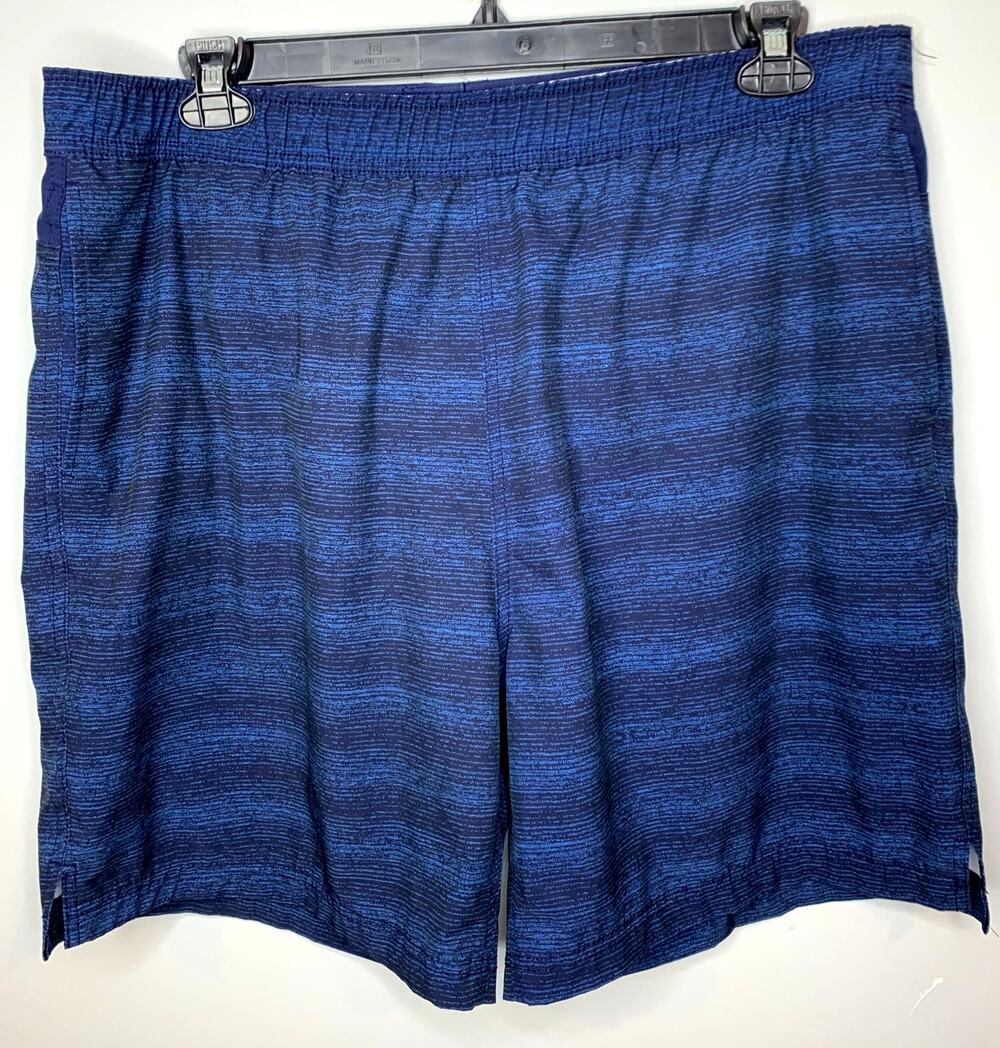 Speedo Men's XXL/TTG Navy Swimsuit Elastic Waist Back Zip Pocket